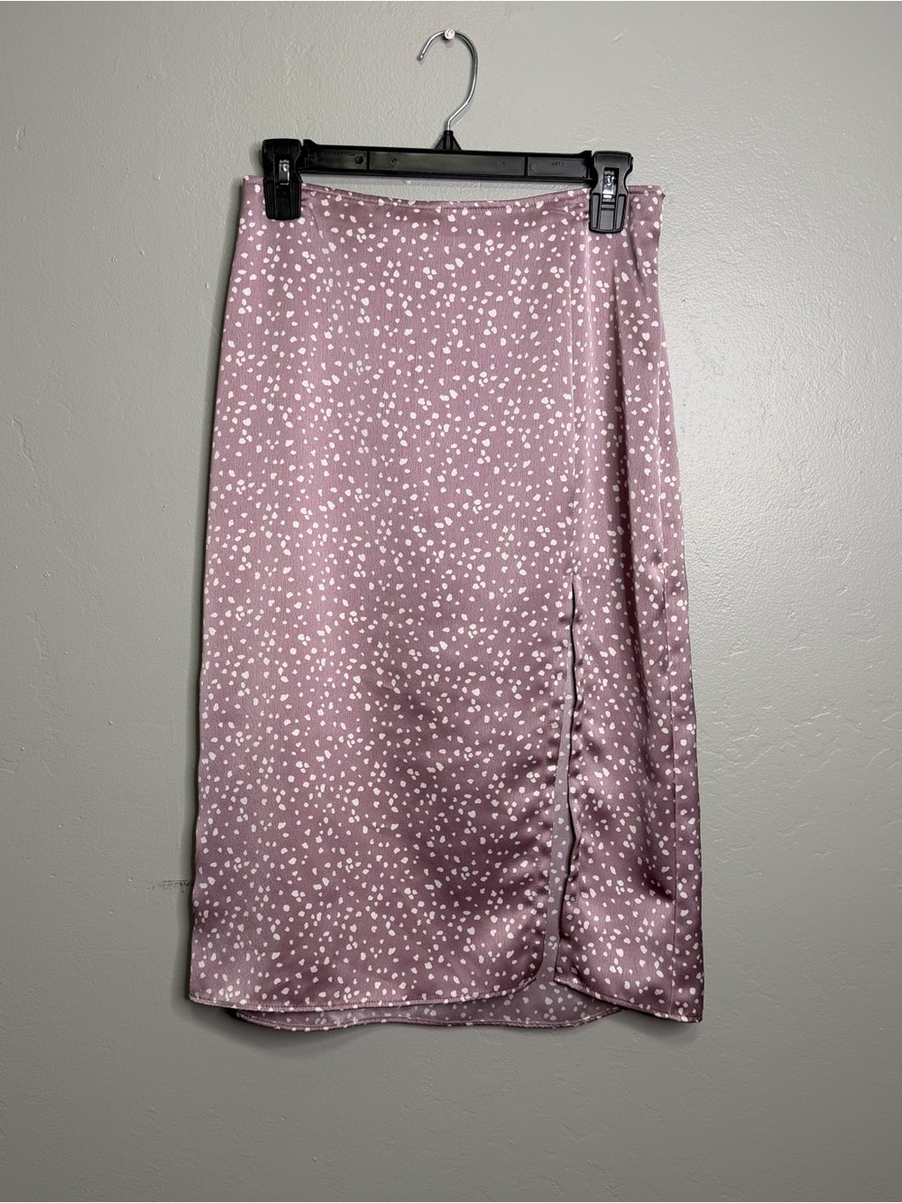 Abercrombie & Fitch Women’s Purple Midi Slit Polka Dot Skirt